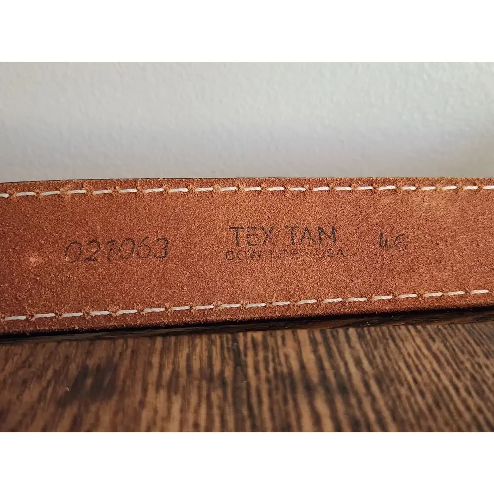 Tex Tan Stitched Genuine Cowhide Brown Belt Size 46 Made In USA